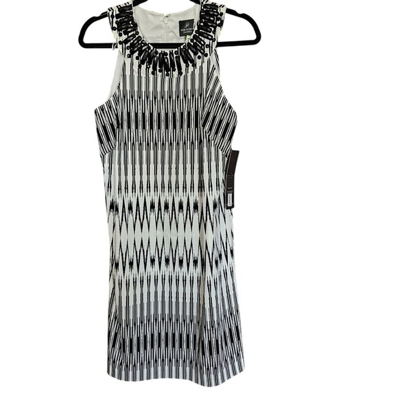 Adrianna Papell Dresses & Skirts - NEW Adrianna Papell Women Dress 10 Black/White Sleeveless Knee Length Polyester